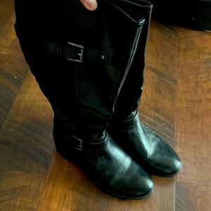 Thigh high leather boots